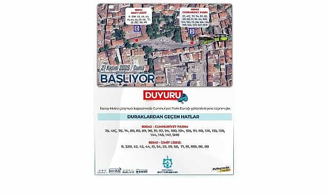 cumhuriyet parki otobus duraginin yeri degistirildi