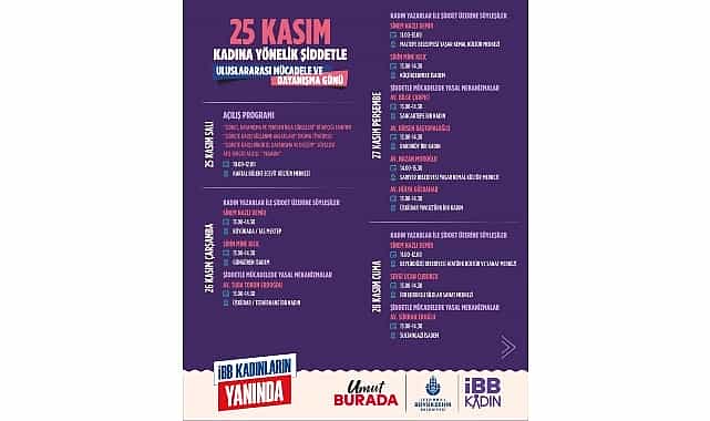 ibbden 25 kasim icin 242 etkinlik kadinlarin yanindayiz
