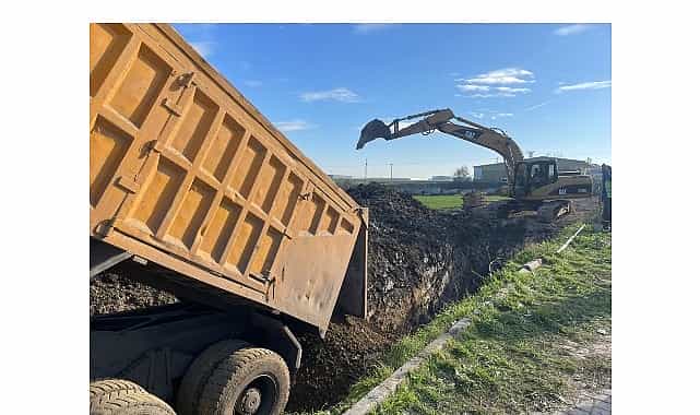 620 metrelik yeni kanalizasyon ve yagmur suyu hatti