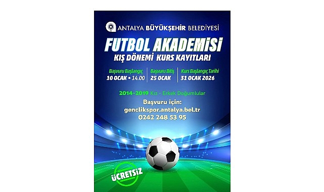 futbol akademisi kis donemi kayitlari basliyor